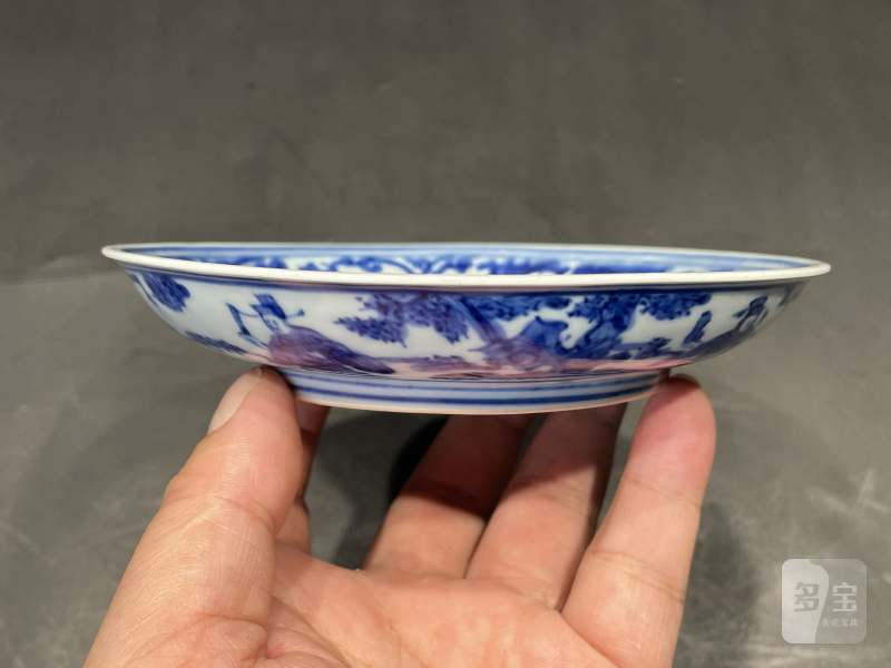 明嘉靖 青花外青花高仕内穿花凤纹盘 - 图6